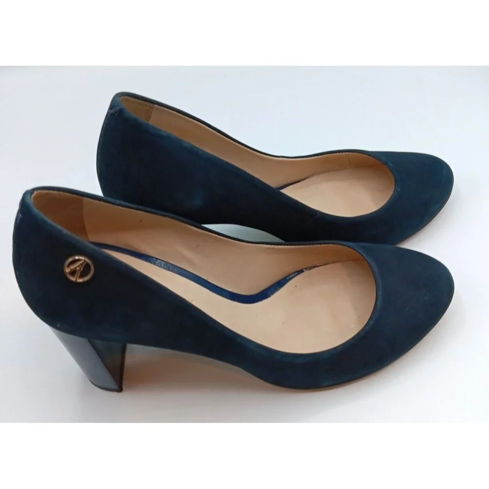 Ateliermix Women's , Block Heel Pumps, Blue Size‎ 5M